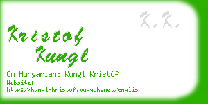 kristof kungl business card